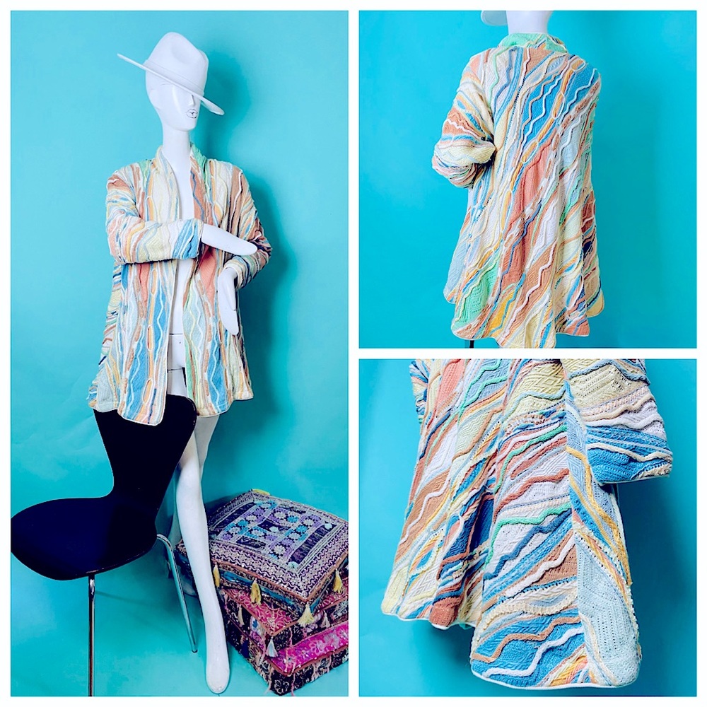 Rare Coogi Australia lined sweater jacket pastel